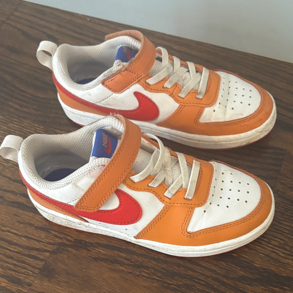 Nike Kids' White, Orange, and Red Sneakers